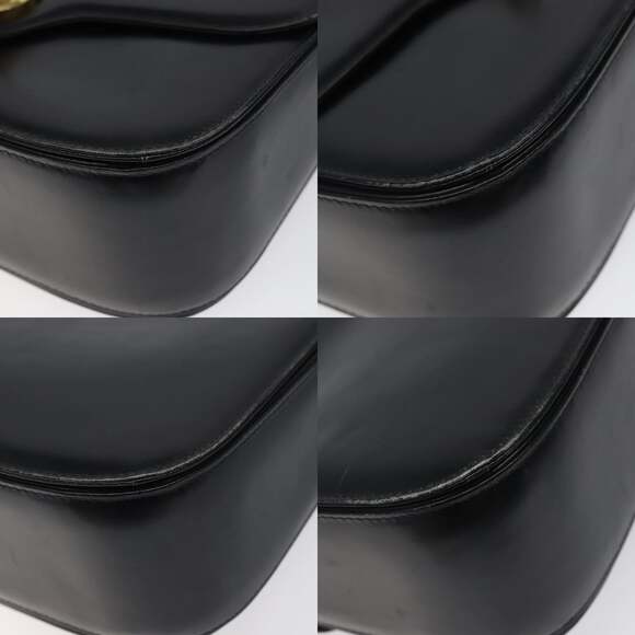 GUCCI Shoulder Bag Leather Black Gold - Picture 10 of 12